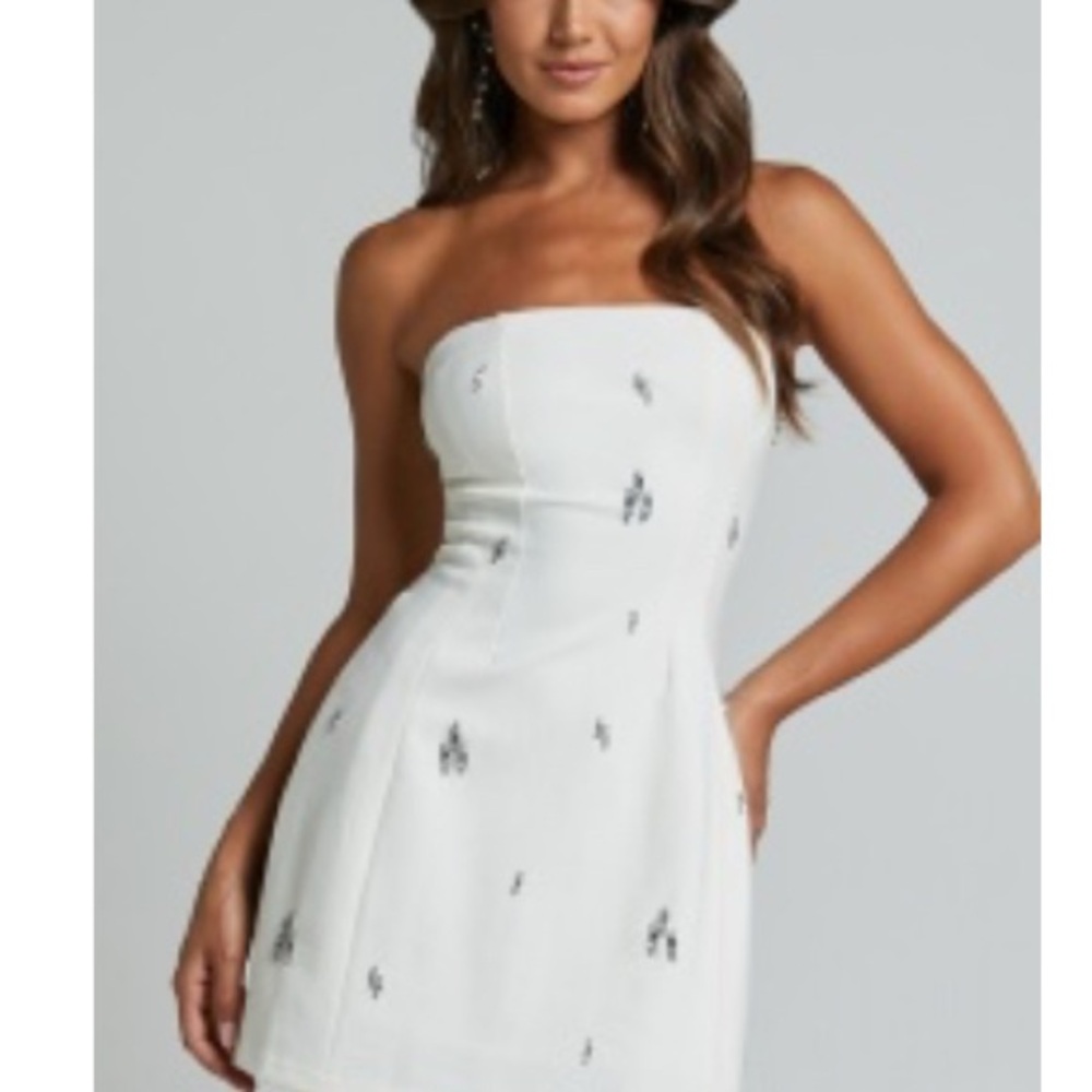 SHOWPO Anziel embellished strapless mini dress